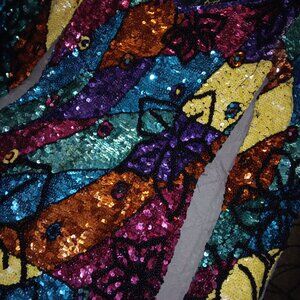 Sequins w/beadwork event dress with matching sequin shoes(creative creations)